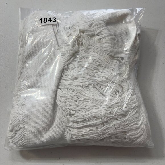 Maria Victoria by Lula Loom White Fringe Knit Poncho Ruana One Size 100% Cotton - Picture 9 of 9